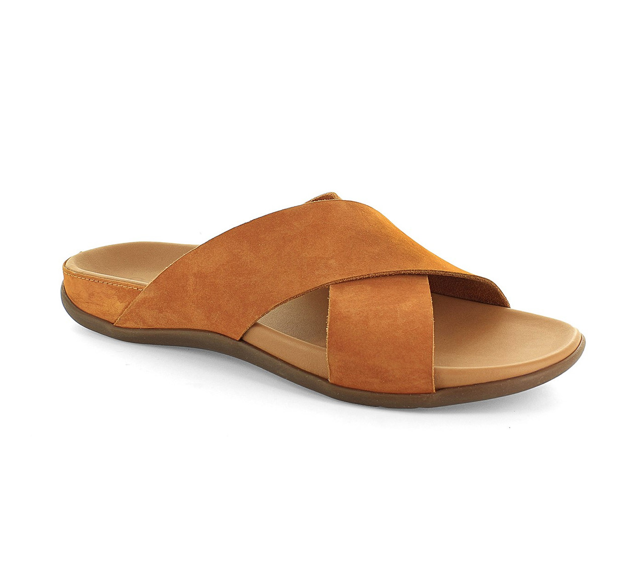 Burberry Thelma Cross Strap Slide Sandals In Marigold Yellow/maple Brown |  ModeSens