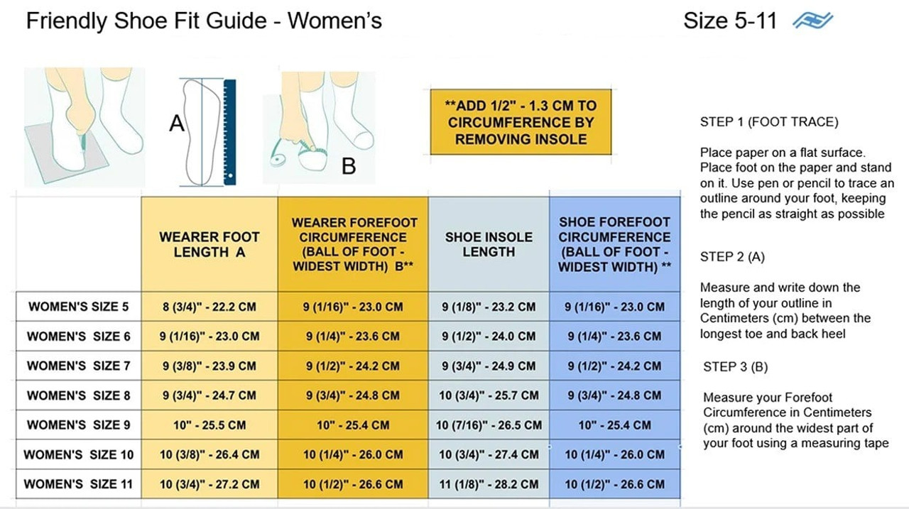Women's Footwear sizes – Help Centre Home