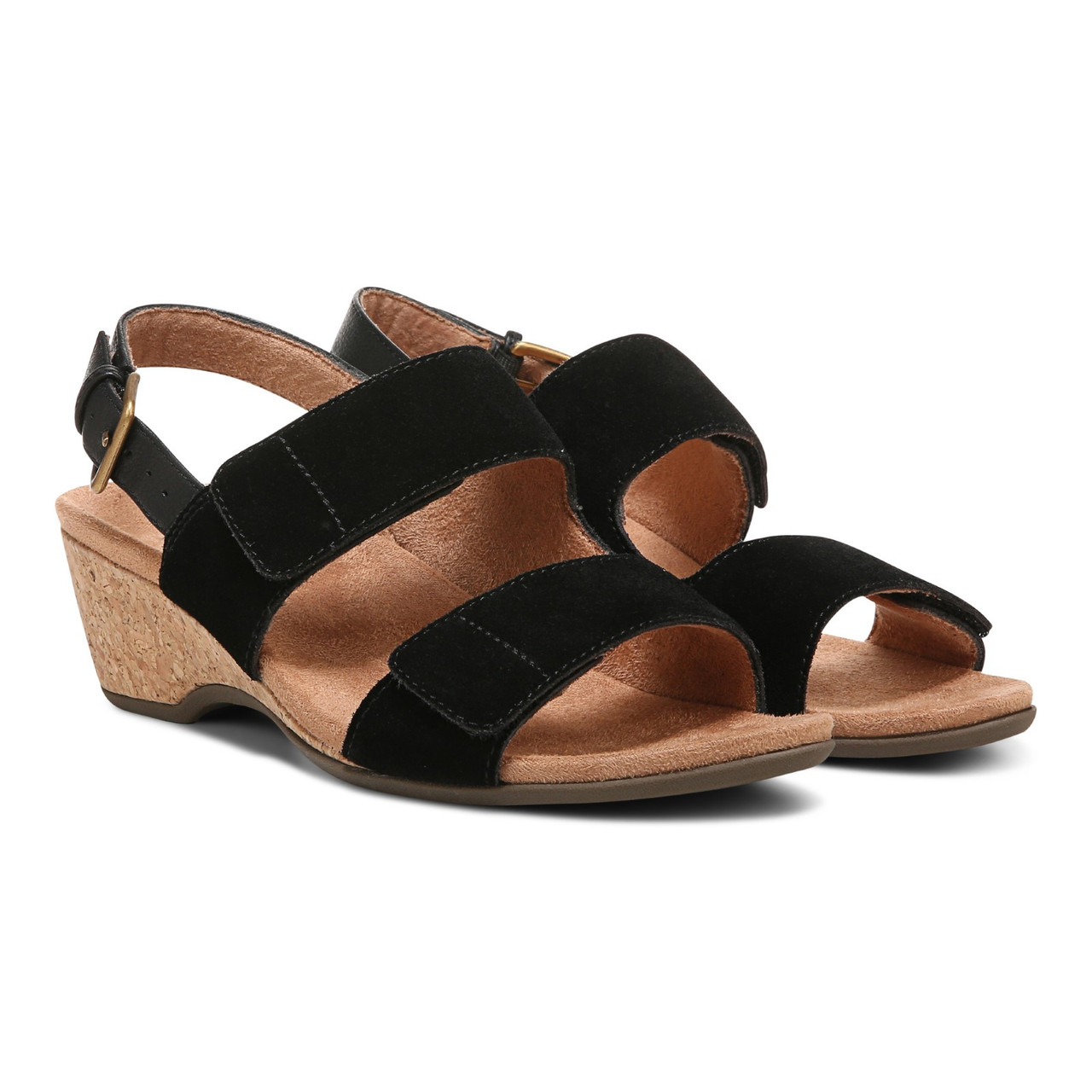 KHADIM Black Wedge Heel Sandal for Women (5942746)