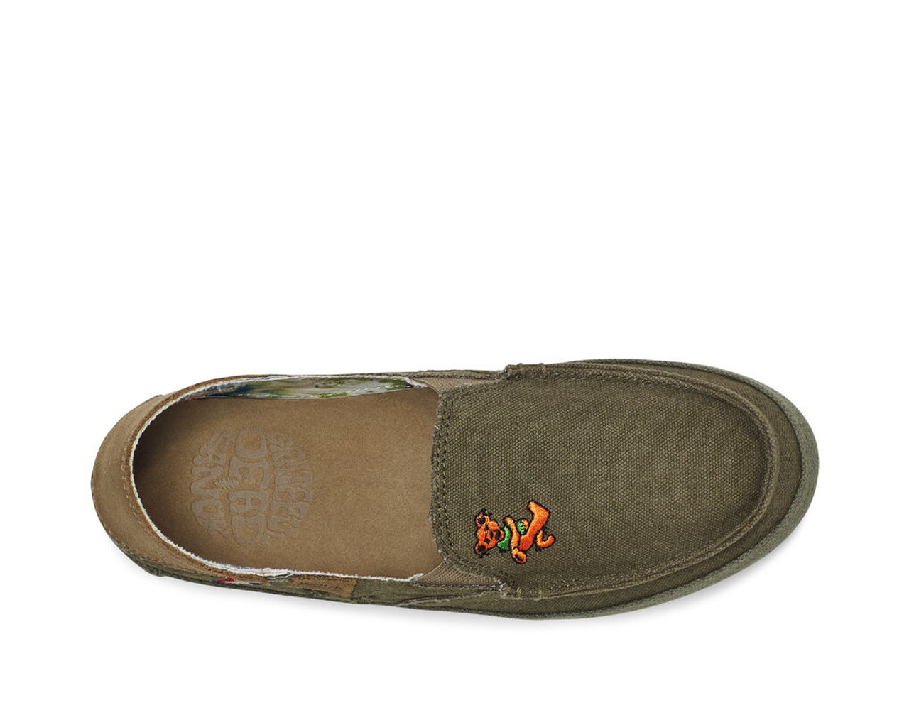 SANUK TWINNY ST X GRATEFUL DEAD WOMEN OLIVE SHOES US 8.5 / EU 39.5 / UK 6.5