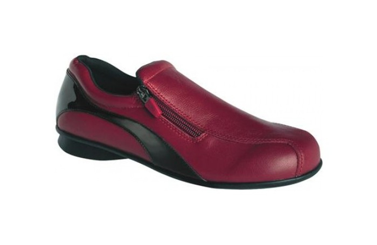 Drew Angie Red Calf Black Patent Barefoot Freedom Womens Shoes