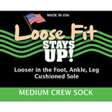 Loose Fit Stays Up - 3 Pack - Men's / Women's Wide Sock - White / Crew 2