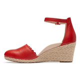 Vionic Anna Closed Toe Wedge Sandal - Cherry - 2 left view