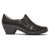 Cobb Hill Laurel Slip-on Women's Heeled Sandal - Black Leather - Side