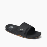 Reef Fanning Slide Men's Sandals - Black/silver - Angle