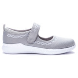 Propet Women's TravelBound Mary Jane Shoes - Lt Grey - Outer Side