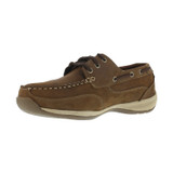 Rockport Works Men's Sailing Club 3 Eye Tie Boat Steel Toe EH CSA Shoe - Brown - Other Profile View