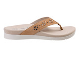 Spenco Laguna Stud Women's Orthotic Suede Sandal - Tan - Profile