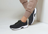 OrthoFeet Coral Stretch Knit Women's Sneakers Stretch - Black - 2
