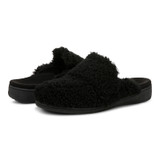 Vionic Gemma Ii womens Mule/Clog Slipper - Black Shearling - pair left angle