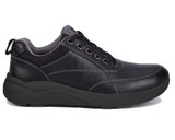 Drew Maker Men's Casual Shoe - Black Pebbled Leather - Side