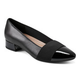 Easy Spirit Casta Cap Toe Cushioned Comfort Arch Support Women's Dress Pump - Black Leather - 2