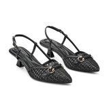 Easy Spirit Hetty Slingback Cushioned Arch-Support Women's Dress Pumps - Black/raffia - 2