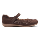 Earth Brady Round Toe Adjustable Strap Casual - Cushioned Arch Support Women's Slip-On Shoe - Dark Brown - 2