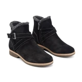 Earth Hutton Water Repellent Insulated Comfort Bootie Cushioned Support Women's Bootie - Black Suede - 2