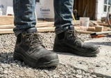 Orthofeet Graphite Hands-Free Cushioning & Arch Support Men's Work Boots - Black - Lifestyle View - 7 Black