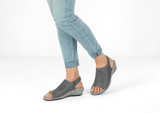 Orthofeet Hazel Supportive Wedge Women's Sandals - Gray - Lifestyle View - 2 Gray