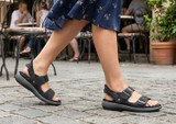 Orthofeet Minerva Hands-Free Supportive Women's Sandals - Black - Lifestyle View - 8 Black