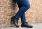 Orthofeet Rosel Hands-Free Slip-On Supportive Women's Boots - Black - Lifestyle View - 7 Black