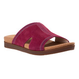 Revitalign Palmetto Slide Women's Sandals - Red Plum - Product View - 2