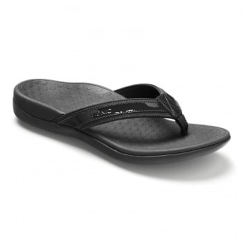 Vionic Tide II - Leather Orthotic Sandals - Orthaheel - Black