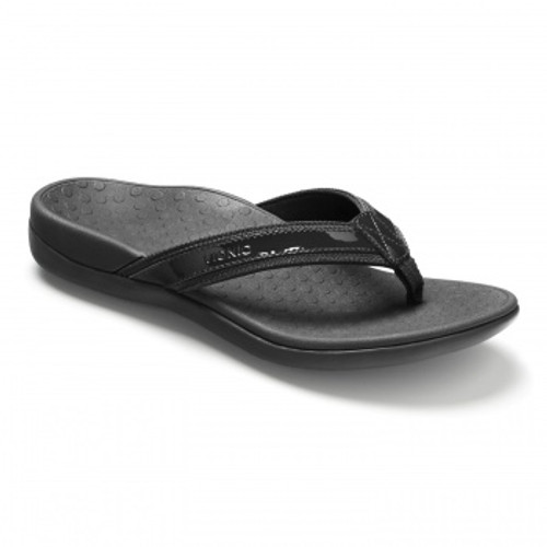 Vionic Tide II - Leather Orthotic Sandals - Orthaheel - Black
