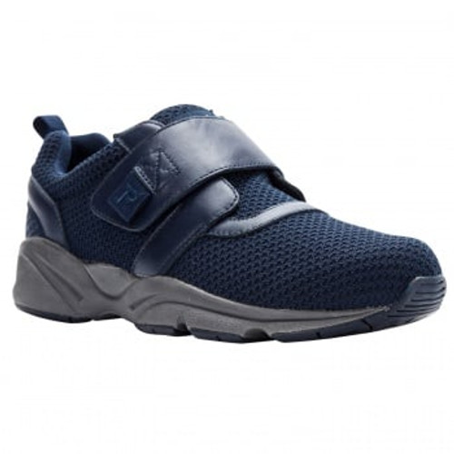 Propet Stability X Strap Men's Walking Shoe - White/navy - angle main