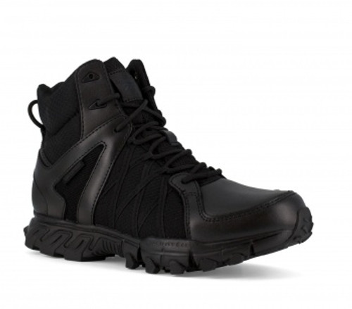 Reebok Work Men's Trailgrip Tactical 6" Soft Toe Duty Boot WP - Black - Profile View