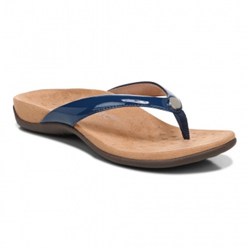 Vionic Davina Women's Supportive Flip Flop Sandal - Black - pair left angle
