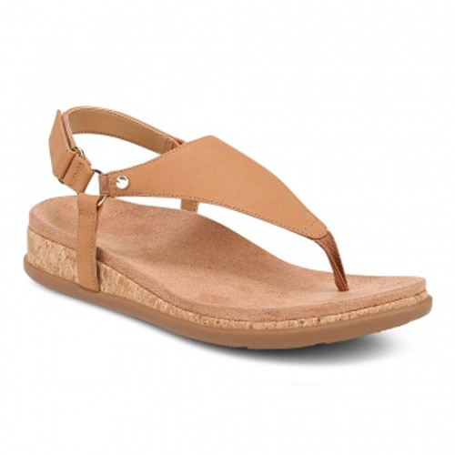 Vionic Kirra II Women's Toe Post Sling Back Arch Supportive Sandal - Camel - Pair