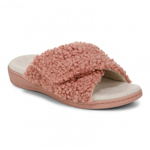 Vionic Relax Ii womens Slide Slipper - Black Shearling - Angle main