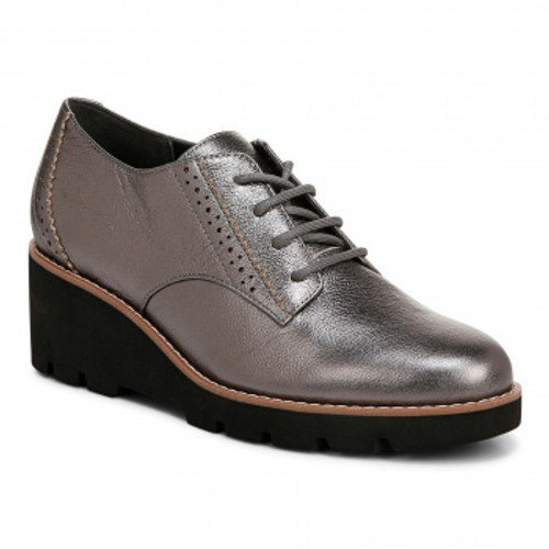 Vionic Anaheim Women's Comfort Wedge Oxford Derby Shoe - Black - Angle main
