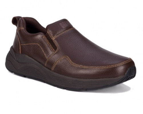 Drew Match Men's Casual Shoe - Brown Pebbled Leather - Main View