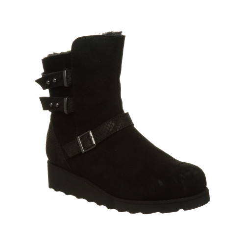 Bearpaw Lucy Women's Leather Boots - 2511W  011 - Black - Profile View
