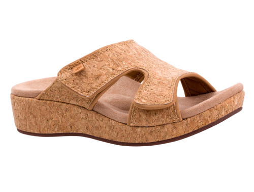 Spenco Karla Adjustable Wedge Sandal - Cork - Pair