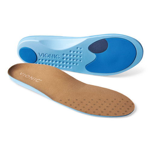Vionic Mens Relief Orthotics Insole - Shown as a pair - top and bottom.