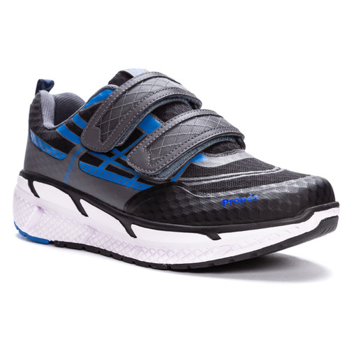 Propet Men's Propet Ultra Strap  Athletic Shoes - Black/Blue - Angle
