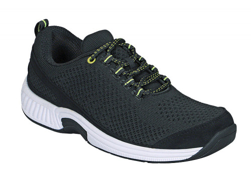 OrthoFeet Coral Stretch Knit Women's Sneakers Stretch - Black - 1