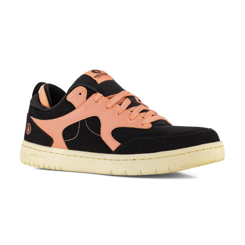 Volcom Vitals Women's Comp Toe SD10 Slip-Resistant Work Shoe - Black And Clay Orange - Angle main