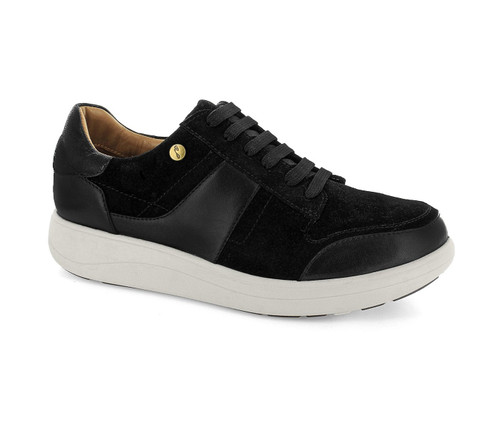 Strive Stellar Women's Lace-up Supportive Sneaker - Black - Angle