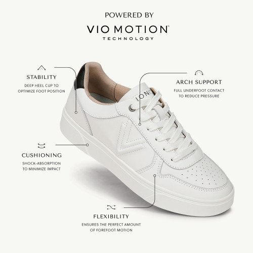 Vionic Kimmie Court - Women's Casual Leather Lace-up Orthotic Shoe - White -  I9793L1101-med