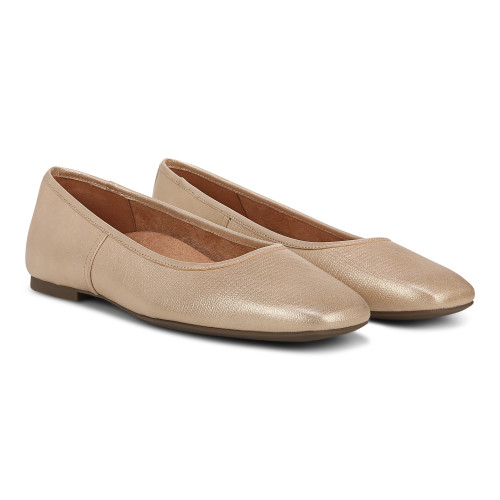 Vionic Orinda Women's Square Toe Ballet Flat - Gold - Pair