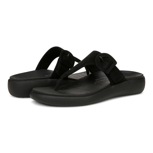 Vionic Activate RX Women's Toe Post Casual Soft Sandal - Black - pair left angle