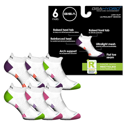 GSA Hydro+  Low Cut Ultralight Women's Socks - White