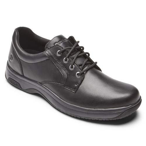 Dunham 8000 Service Men's Waterproof Plaintoe Oxford - Black - Angle