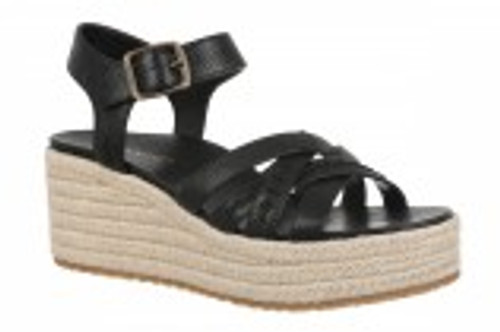 Vionic Dana Women's Orthotic Arch Support Espadrille Wedge Sandal - Black - Image