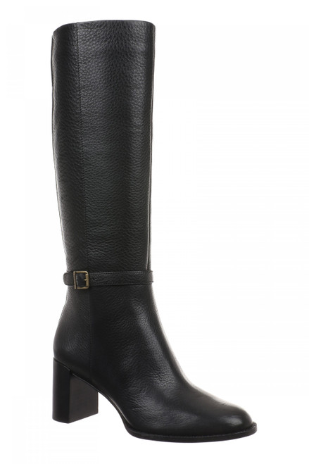 Vionic Valora Womens High Shaft Tall Boot - Women's Comfortable Orthotic Arch Support Tall Boot - Black Wide Calf - Angle main