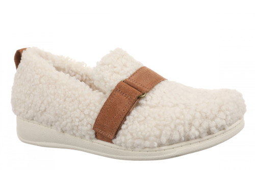 Vionic Imogen Slipper - Women's Orthotic Arch Support Comfort Slipper - Cream Shearling - Angle main