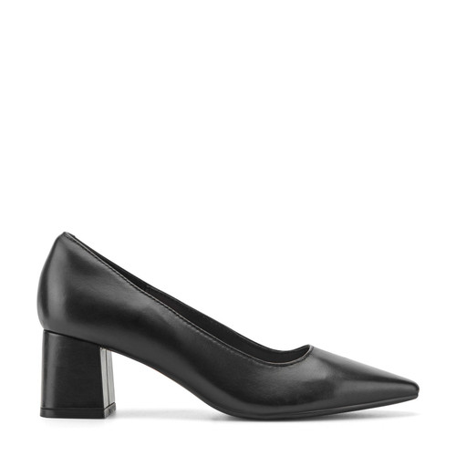 Easy Spirit Dorian Cushioned Arch-Support Block Heel Women's Dress Pump - Black Leather - 1