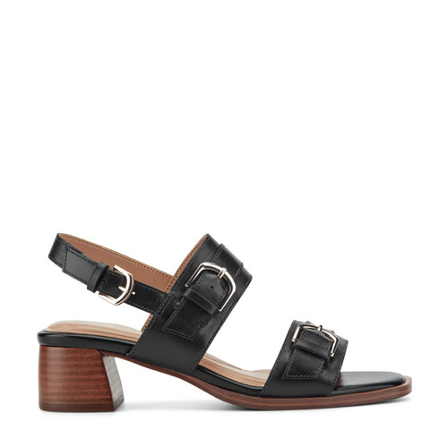 Easy Spirit Hadiya Cushioned Arch Support Women's Block Heel Sandal - Black Leather - 1
